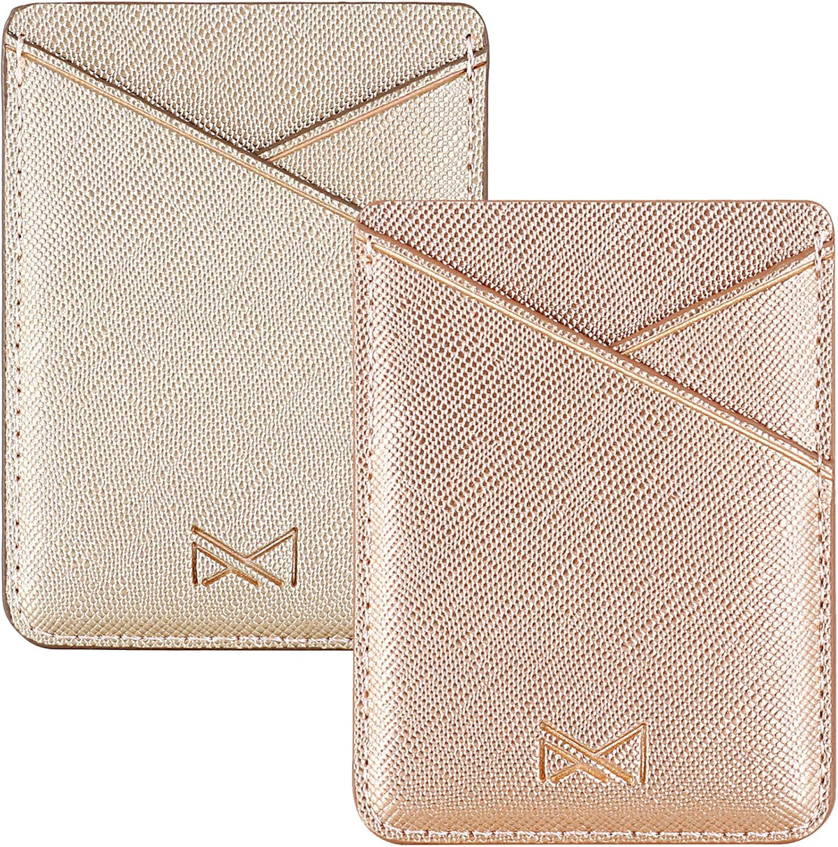Phone Card Holder, Cell Phone Stick On Glitter PU Leather Sleeve, Credit for iPhone Samsung Most Smartphones