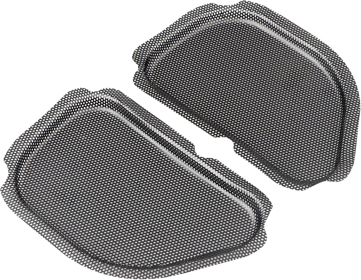 Black Metal Fairing Mesh Front Speaker Grills Cover Trim Replacement for Harley Road Glide FLTR (1998-2013)