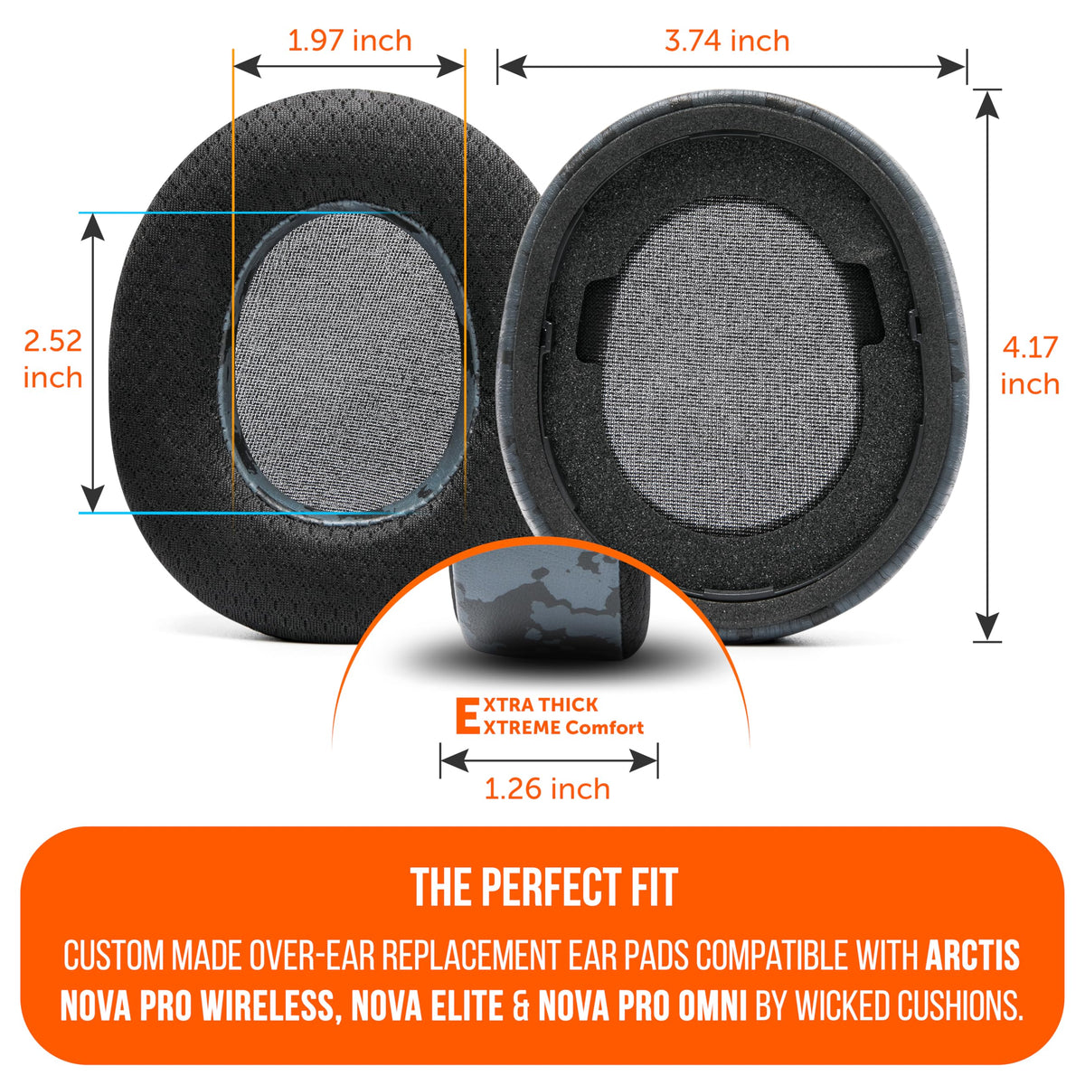 WC Modkit V2 Nova Pro Wireless, Pro Omni, & Elite - Gel Earpads, Extra-Wide Headband, & Side Plates for Arctis Nova Pro Wireless, Nova Elite & Nova