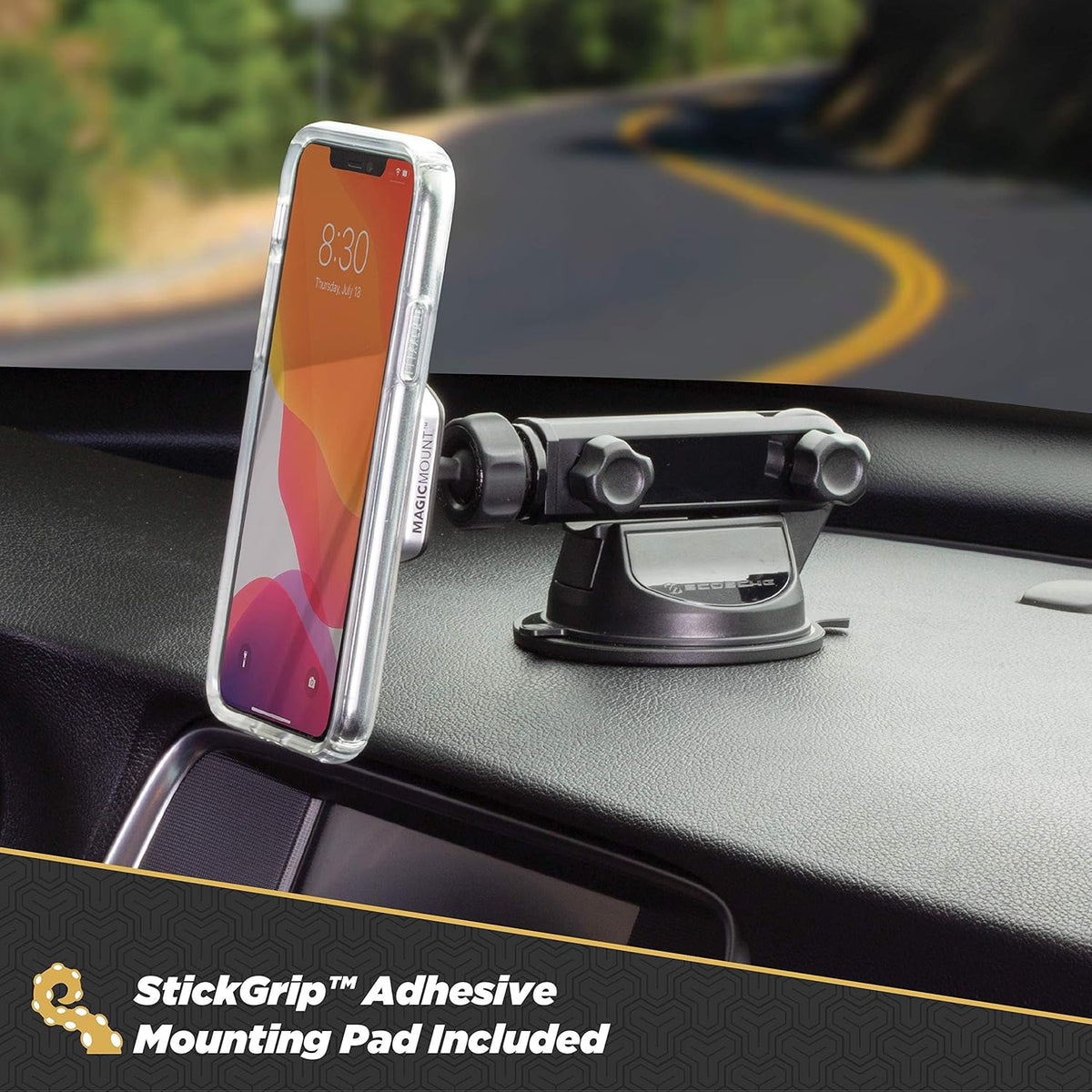 Scosche MPWDEX2-XTSP MagicMount Pro Extendo Magnetic Phone Holder, Suction Cup Phone Mount for Car