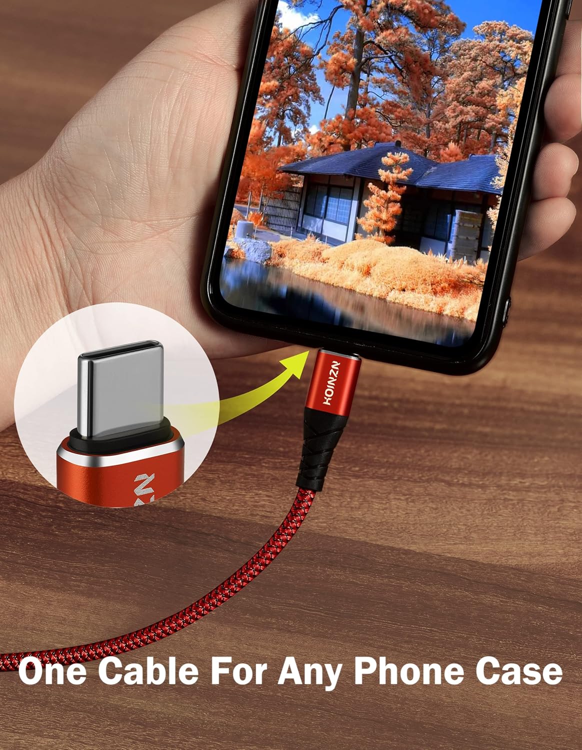 Durable Braided USB C Cable [2-Pack, 3FT] - 3A Fast Charging for Samsung Galaxy A20 A50 A51 A71, S20 S10 S9 S8 Plus, Red