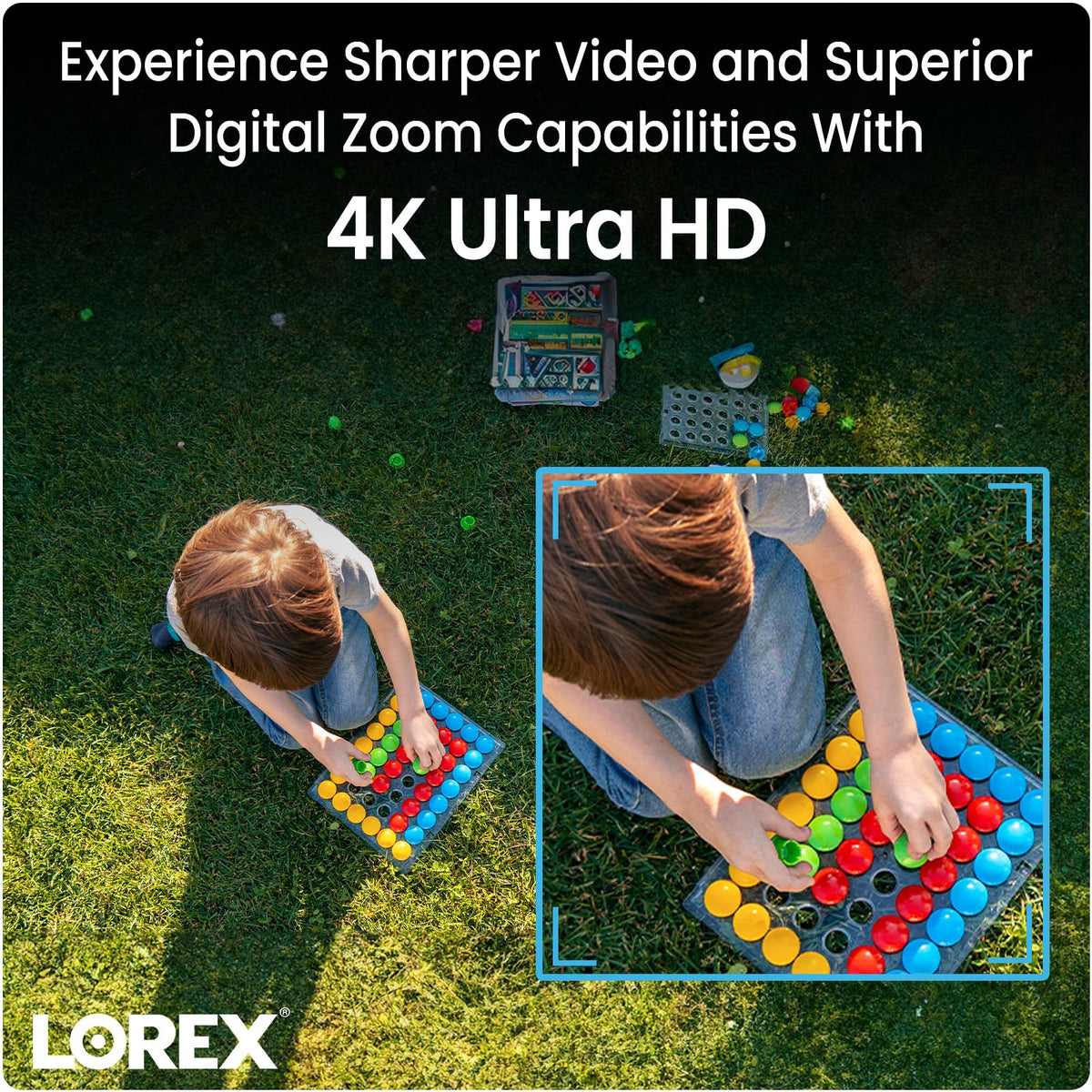 Lorex 4K 16 Camera Capable (8 Wired/8 Fusion WiFi) 2TB NVR System - Wired + Wireless Connectivity Capability, Remote Viewing, Local Storage & No Fees