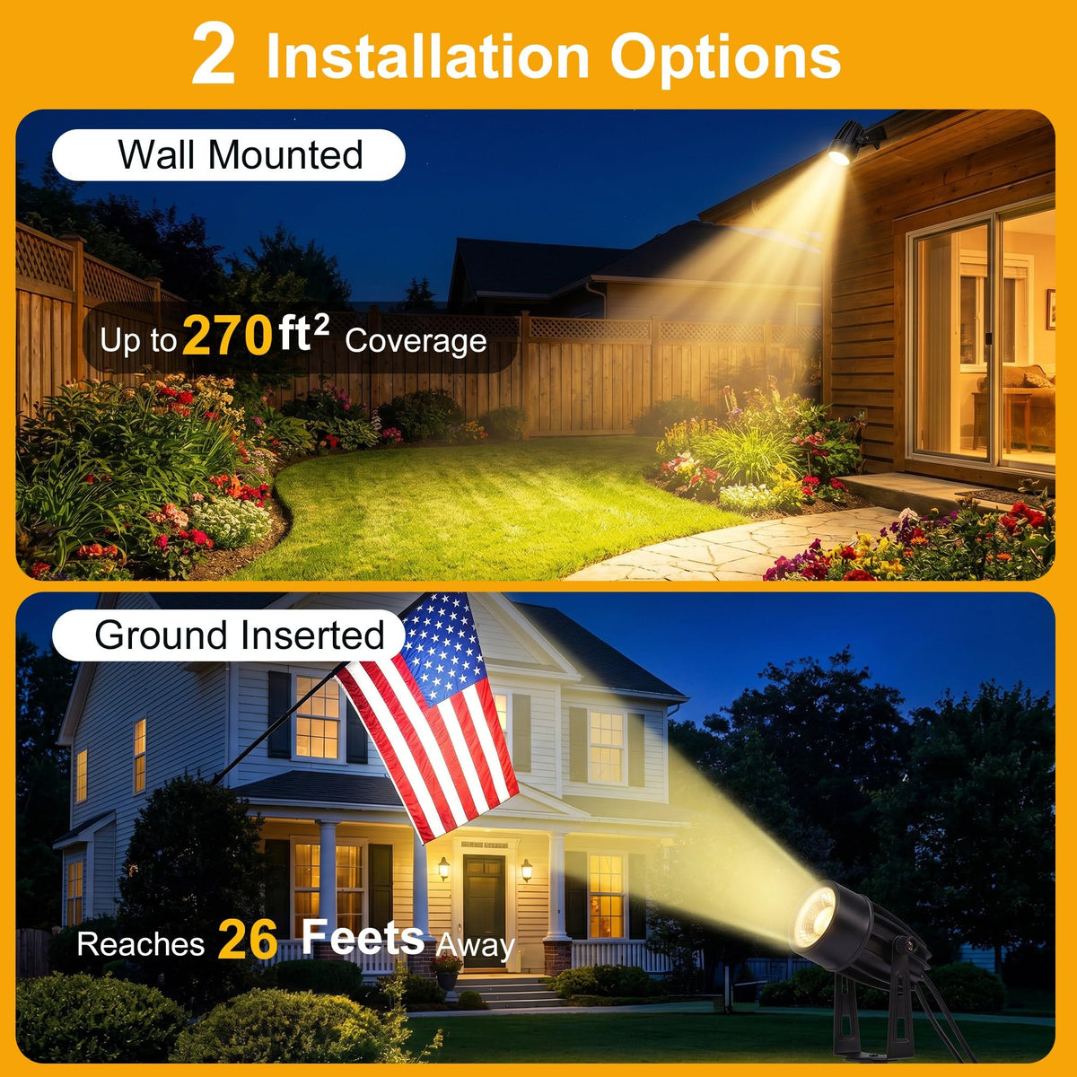 pearlstar Solar Spot Lights Outdoor Palm Tree Uplights 4pack 2-in-1 Stake&Wall Mounted Landscape Spotlights IP65 Waterproof for Flag Pool Yard Garden