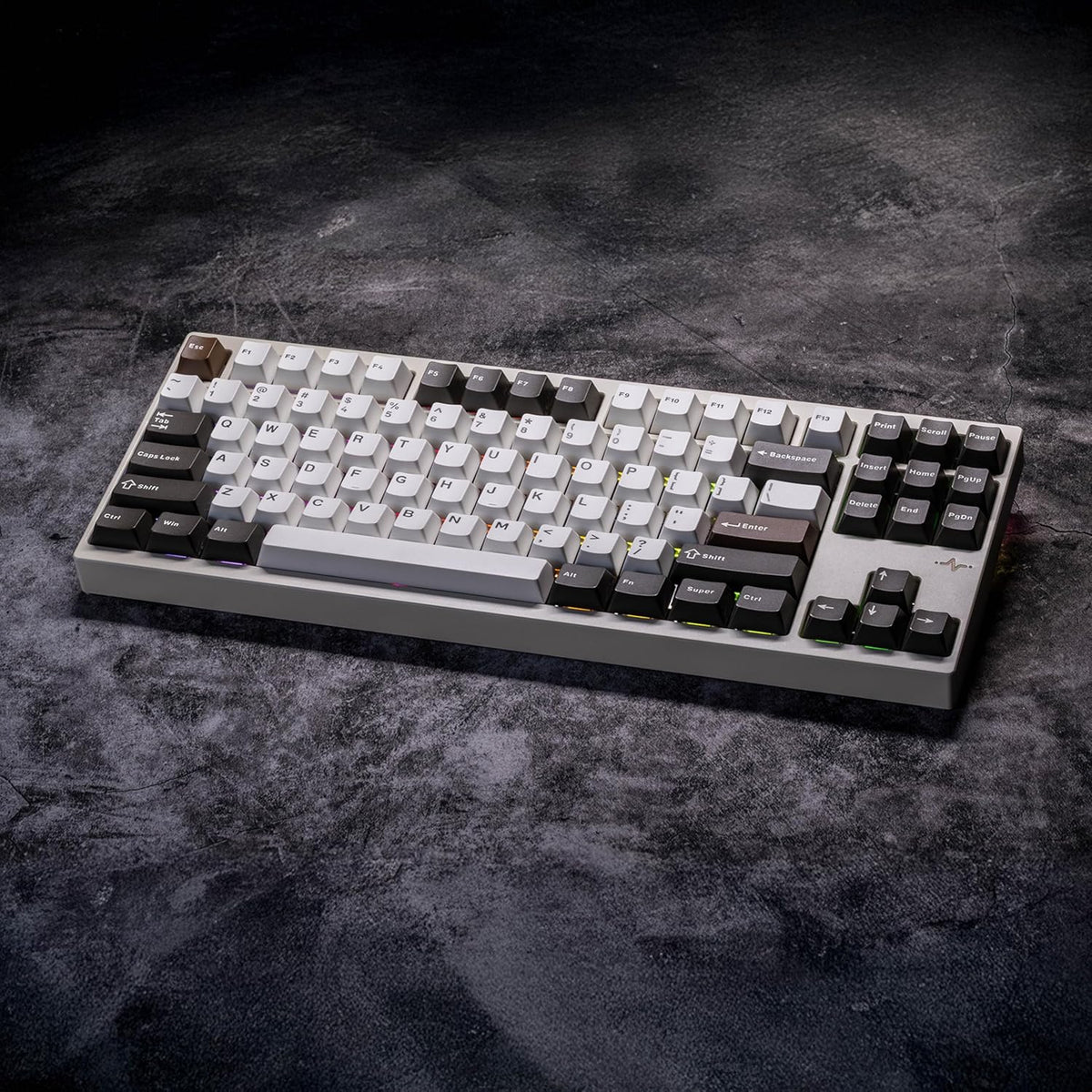 KEEBMONKEY WOBKEY Crush 80 Reboot CNC Aluminum 5-Second Quick-Release Triple-Mode Connectivity Mechanical Keyboard with Superior Acoustics (Pro White)