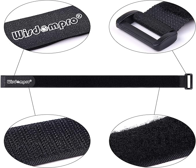 Wisdompro 20 Pack (8 12 18 24 Inch) Hook and Loop Tie Down Strap Heavy Duty