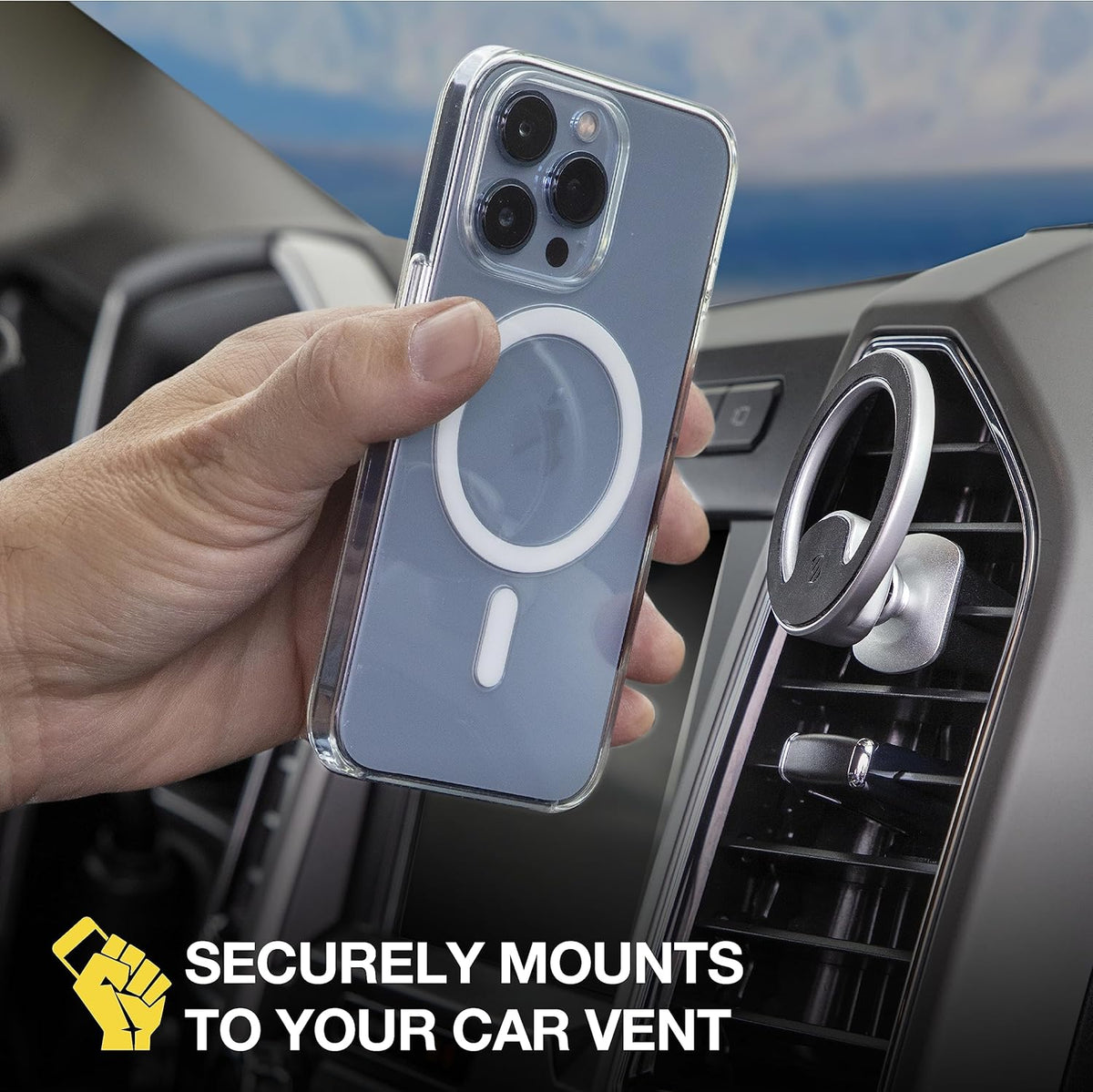 Scosche MagicMount Elite2 Magnetic Phone Mount for MagSafe Devices, 360° Adjustable Magnet Head, Black