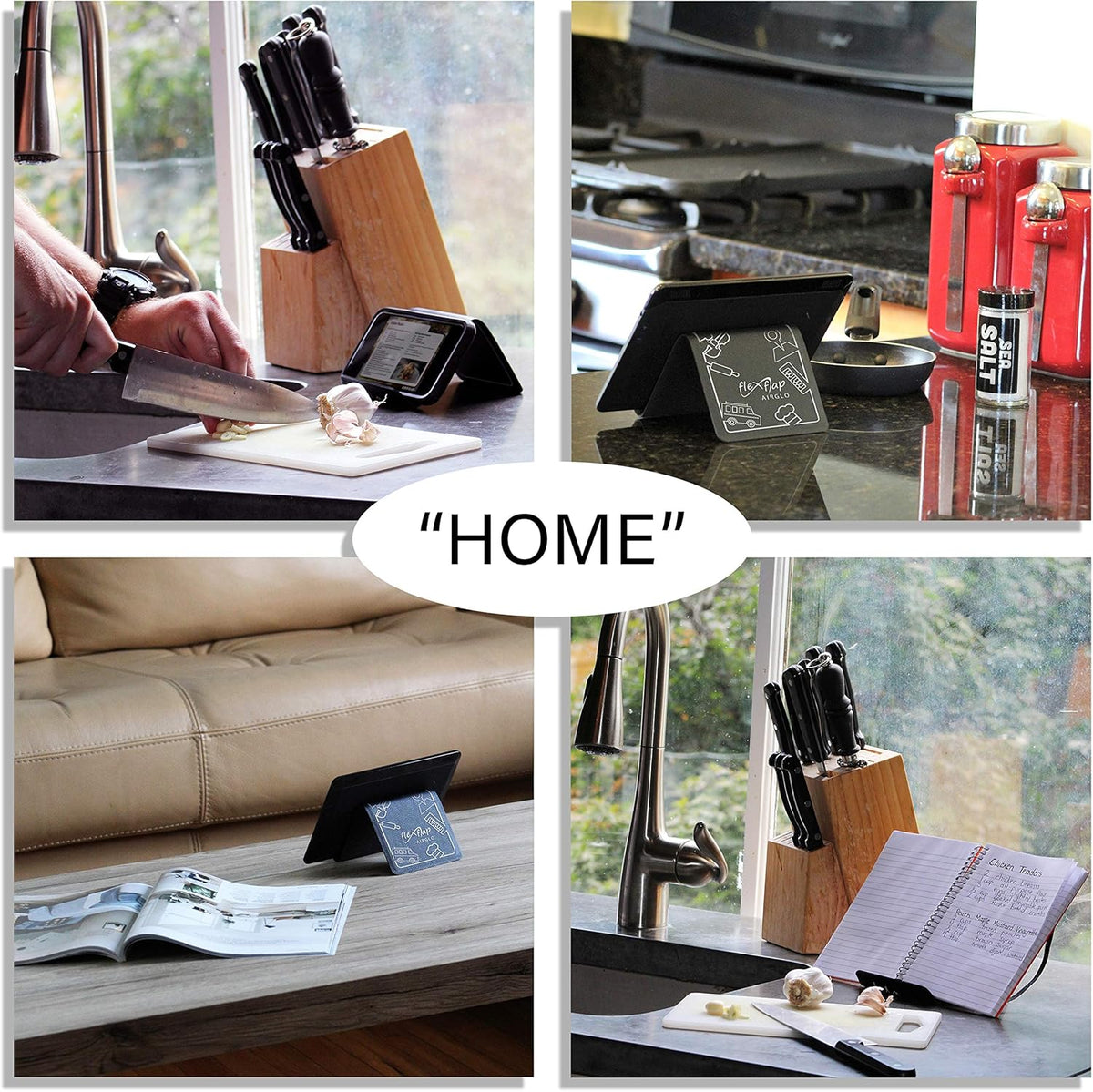 Airplane Travel Essentials for Flying Flex Flap Cell Phone Holder & Flexible Tablet Stand for Desk, Bed, Treadmill, Home & in-Flight Airplane Travel Accessories - Travel Must Haves Cool Gadgets