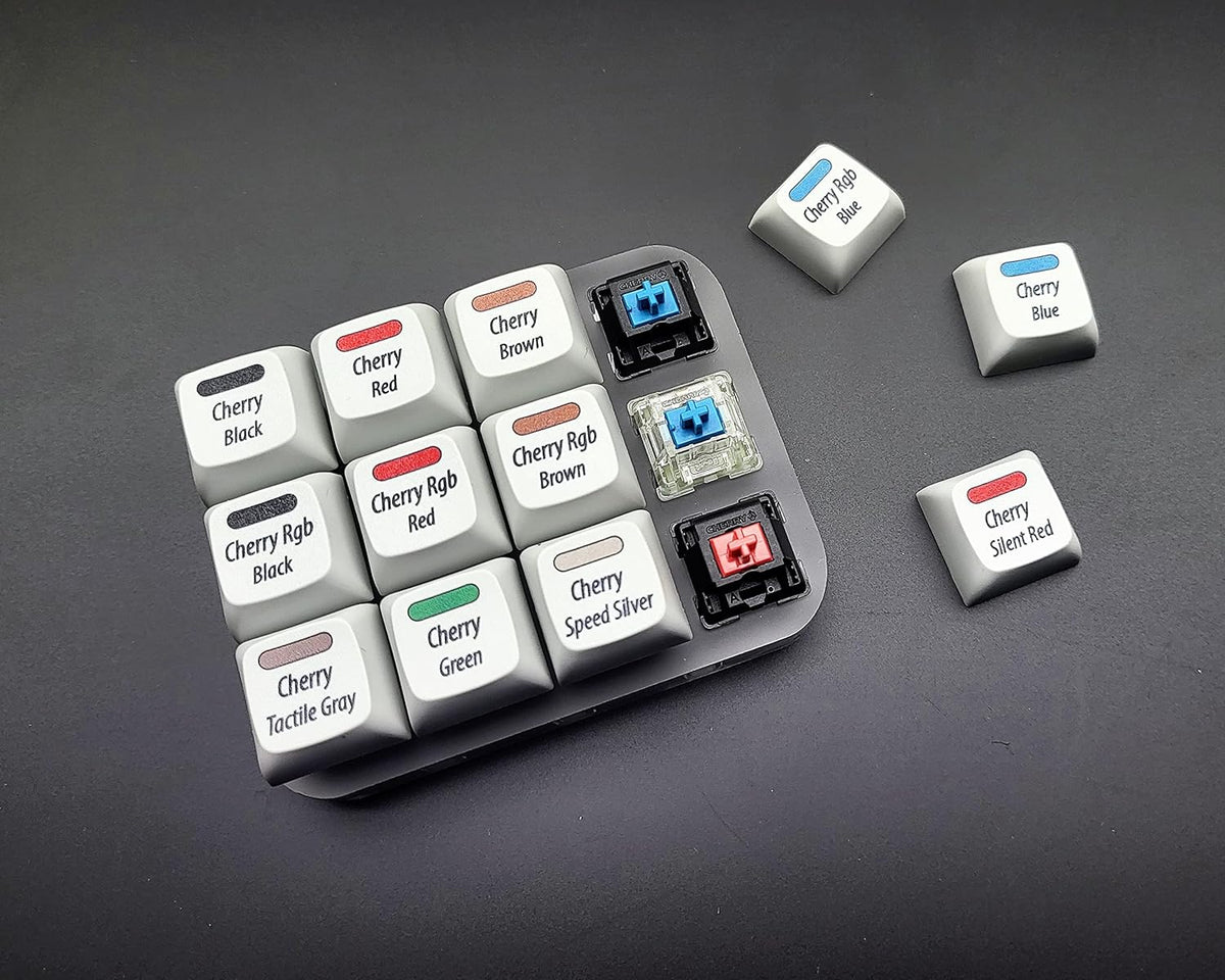 Max keyboard Cherry MX Switch Tester, 12-Key Switch Testing Tool, Mechanical Keyboards, Printed PBT Keycaps with Cherry