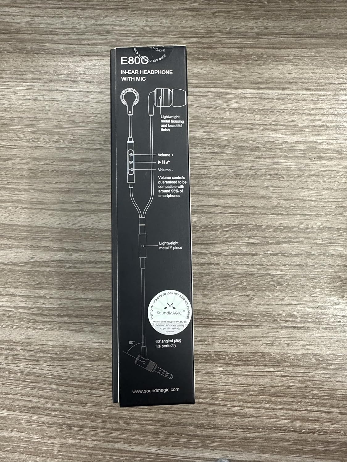 SoundMAGIC E80C Wired Earbuds with Microphone HiFi Stereo Earphones Noise Isolating in Ear Headphones Comfortable Fit Super Bass for Audiophile Gunmetal