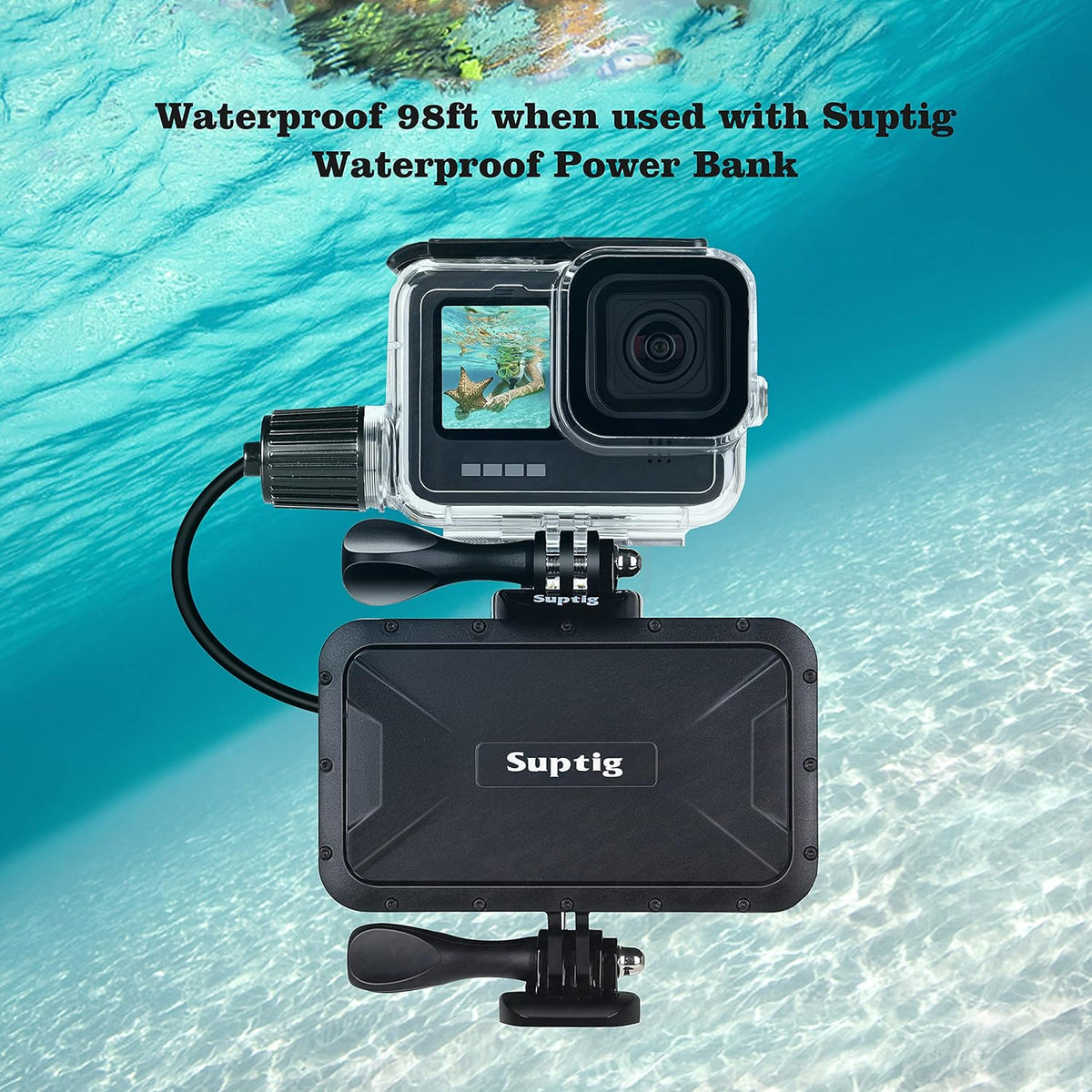 Suptig Waterproof Housing for GoPro Hero 13-9, Dive to 164Ft