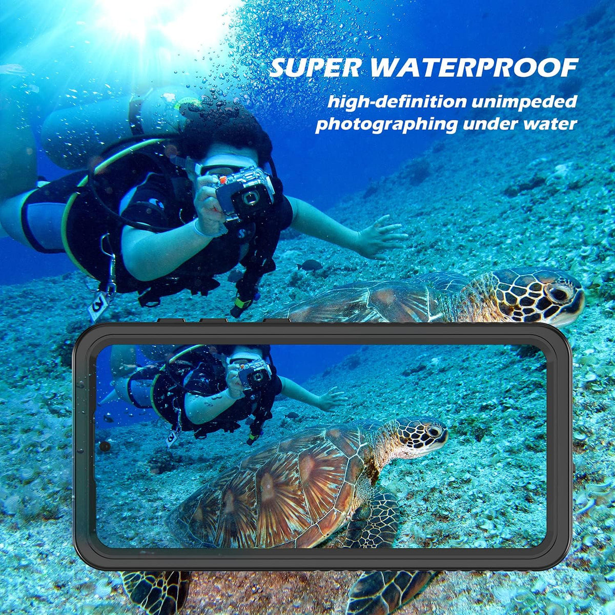 Samsung Galaxy S21 Waterproof Case, IP68 Certified Dustproof Shockproof Rugged Cover with Built-in Screen Protector