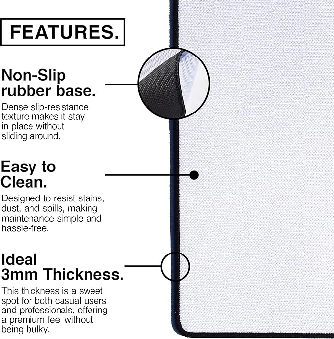 MPCO. Large Gaming Desk Pad - Fabric Desk Mats - Smooth Glide for Precision Gaming &amp Work