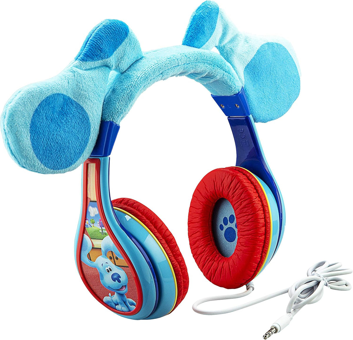 eKids Blues Clues Headphones for Kids, Wired Headphones for School, Home or Travel, Tangle Free Toddler Headphones with