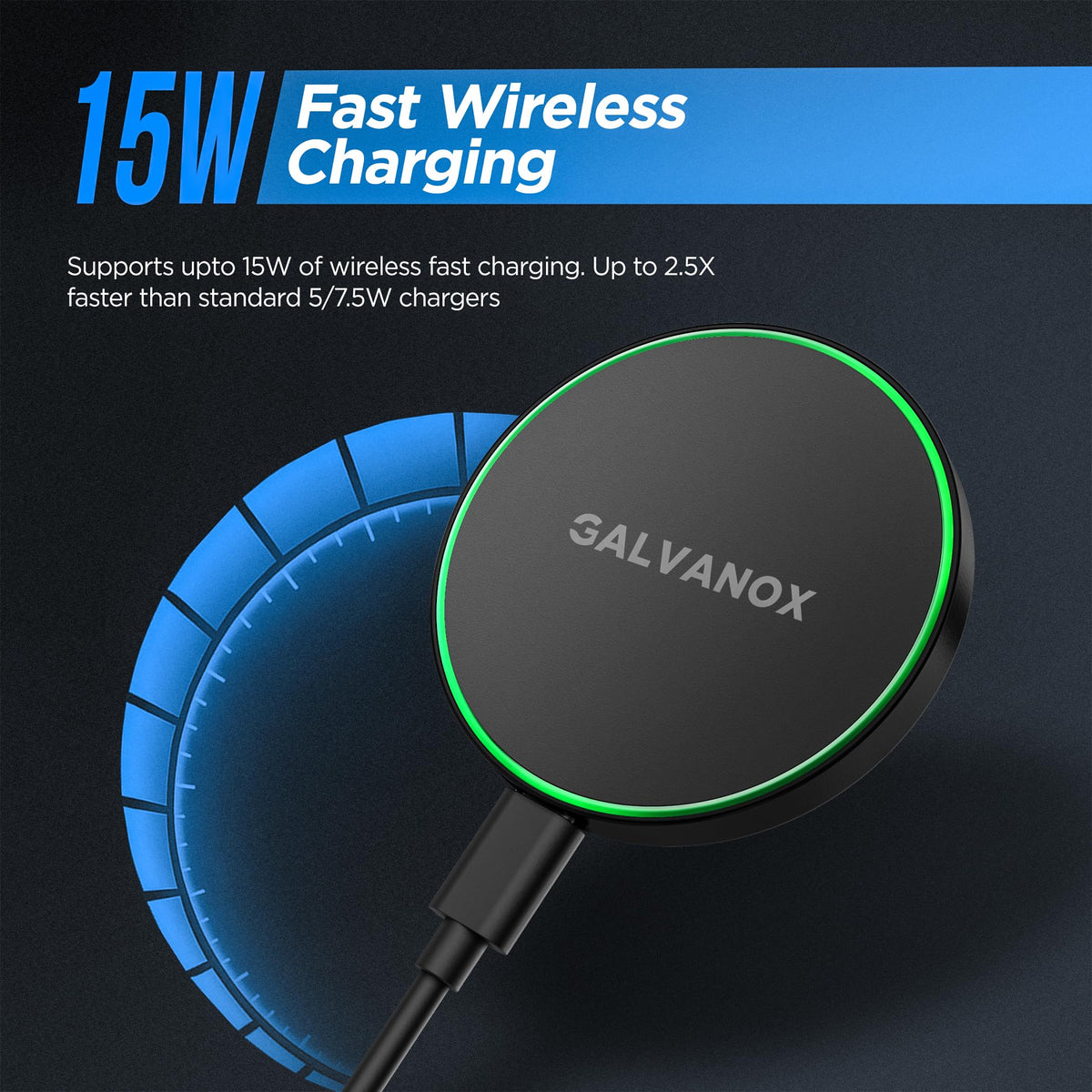 Magnetic Charger for Samsung, Fast Wireless Charging for Galaxy S26 Ultra, S25 S24 Plus and Android Devices - USB Type-C (6Ft)