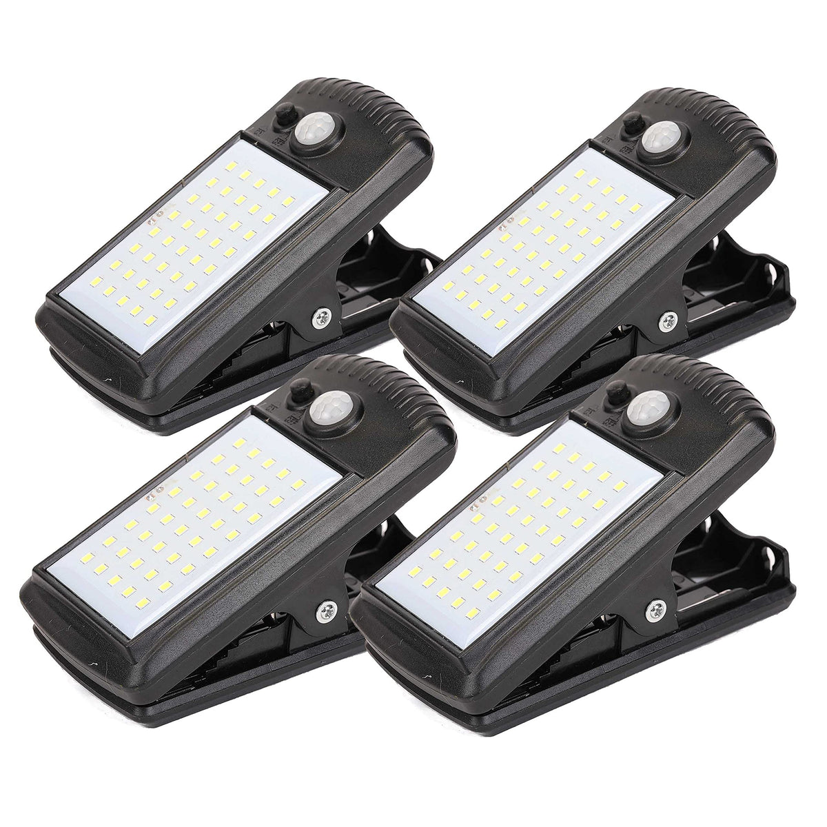 Morestar 4 Pack Solar Motion Sensor Security Clip Lights, Outdoor Waterproof Solar Fence Lights with 40 LED & 2 Modes, Portable Emergency Lighting