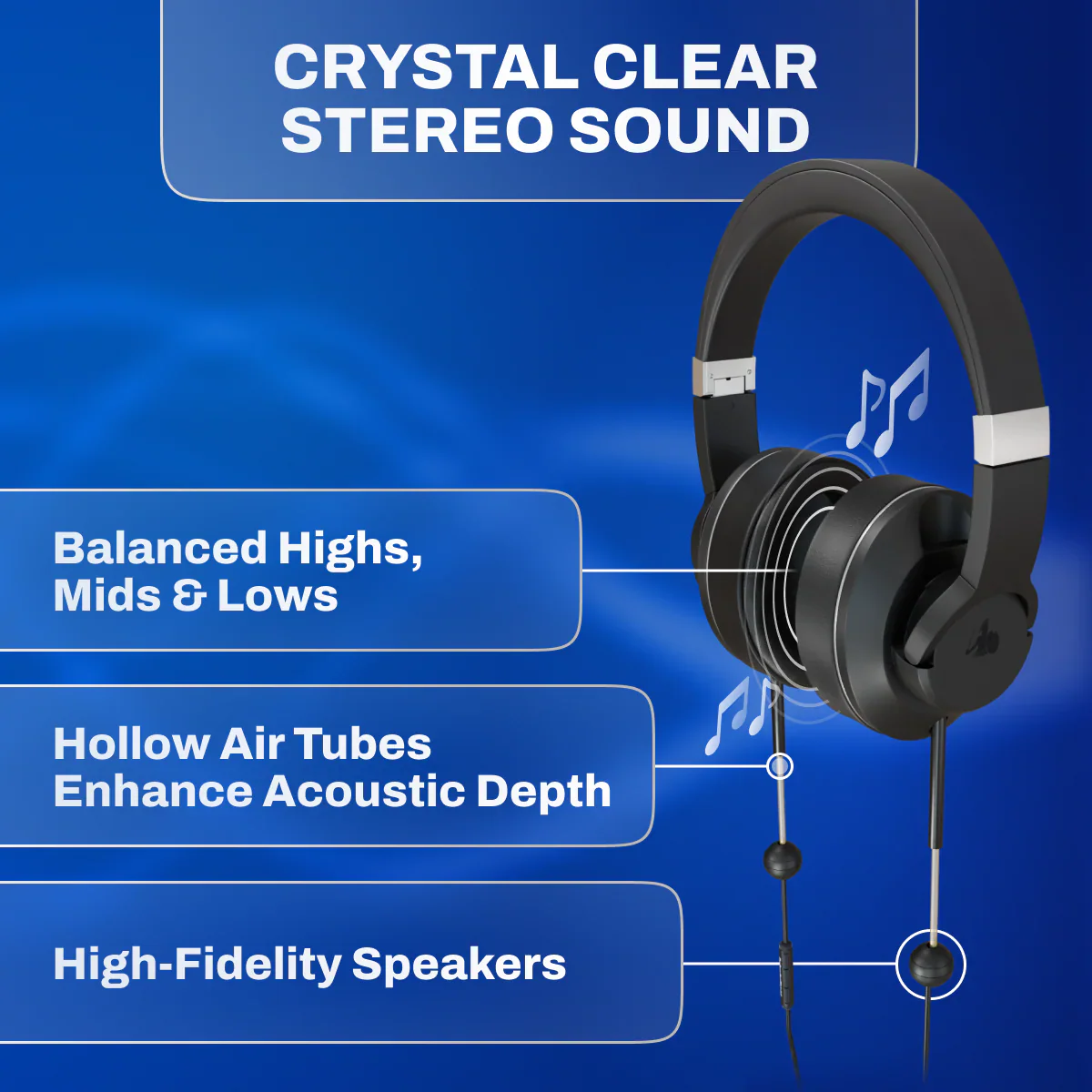 EMF Radiation-Free Air Tube Over-Ear Headphones