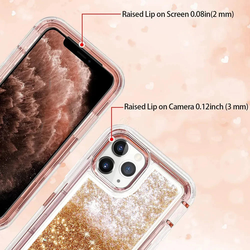 For iPhone 11 case Liquid Glitter Defender Cases