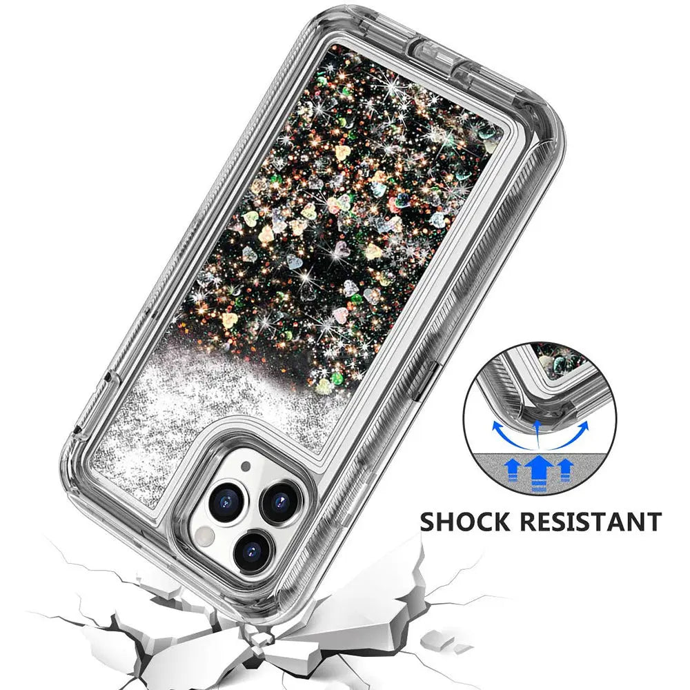 For iPhone 11 case Liquid Glitter Defender Cases