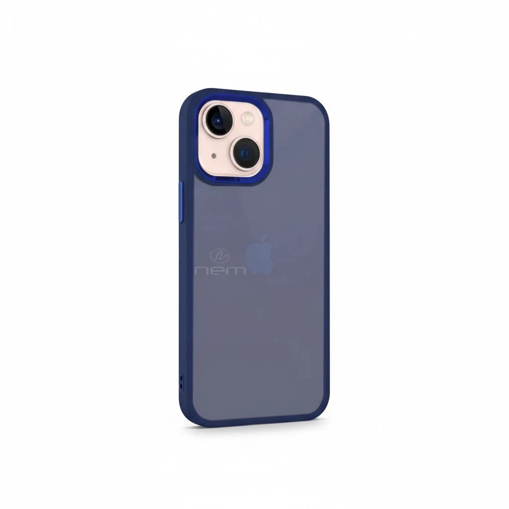 For iPhone 14 Pro case Matt Bumper TPC Case - Blue