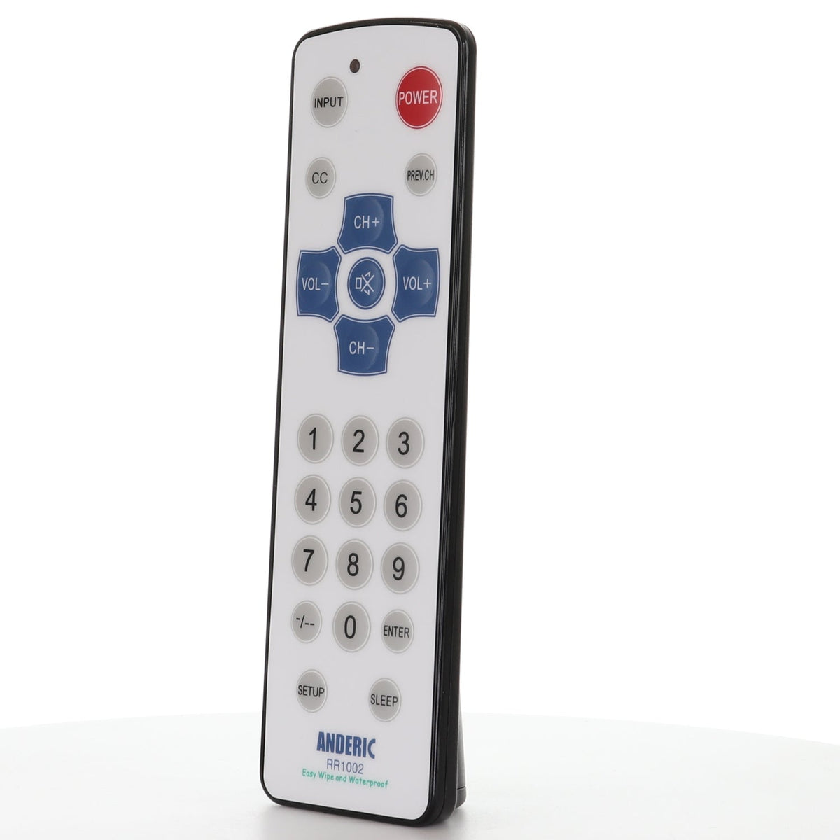Anderic RR1002 Hospitality Universal TV Remote Control with EzWipe Surface and Water Resistant