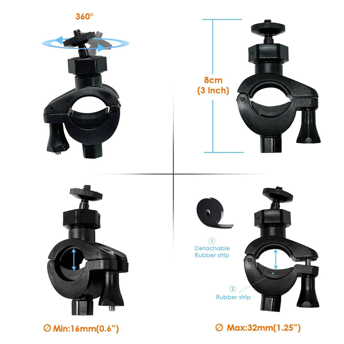 Rexing Bike Mount for Action Camera and Fishing Camera