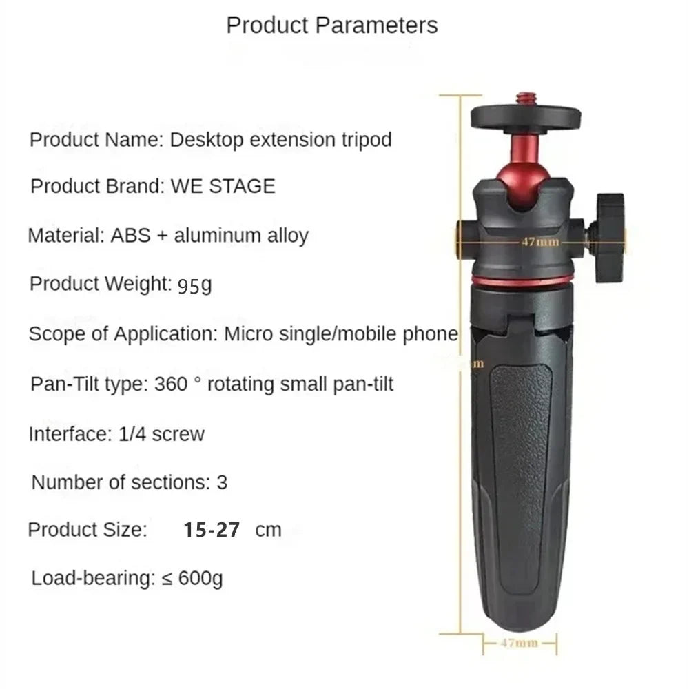 FGCLSY Extension Pole Tripod, Mini Selfie Stick Tripod Stand Handle Grip