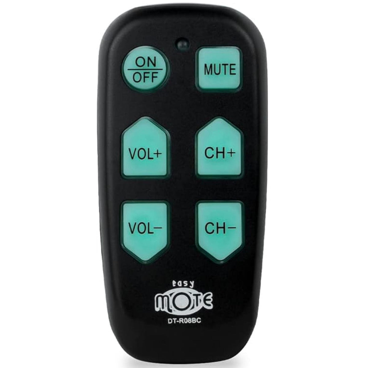 Continu.us Black Big Button Jumbo Senior Assisted Living Simple Easy Mote 1-Device Universal Remote Control