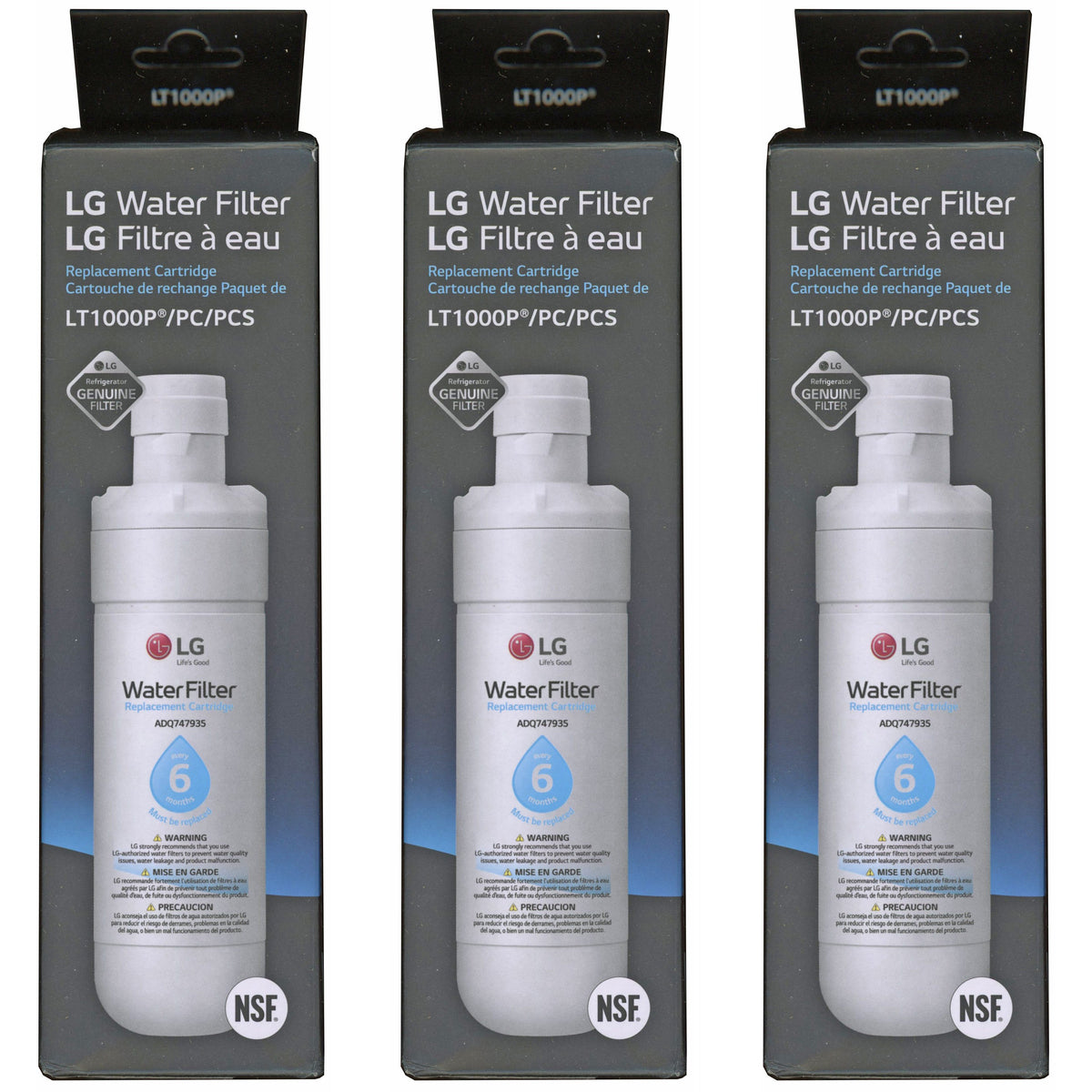 LG 3-pack LT1000P Replacement Water Filters - ADQ75795105