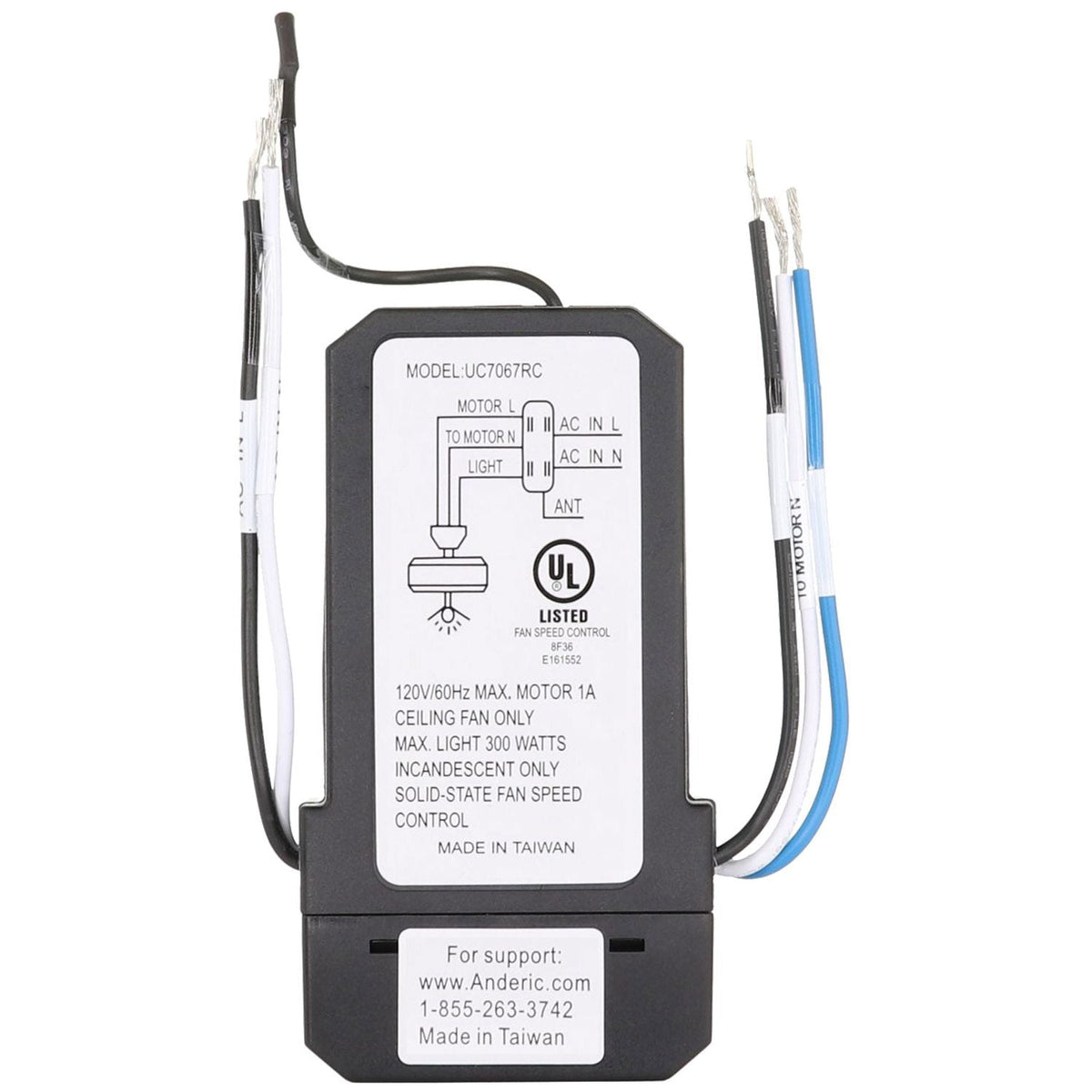 Anderic UC7067FMRX / FAN28R Replacement Ceiling Fan Receiver for Hampton Bay and Others | UC7067RC